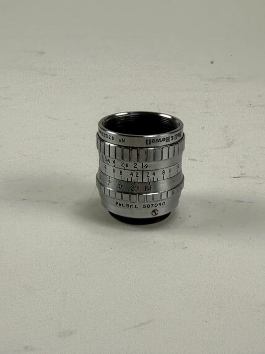 Bell & Howell Taylor Hobson 1 Inch 25mm f1.9 C-Mount 16 mm Cine Camera Lens
