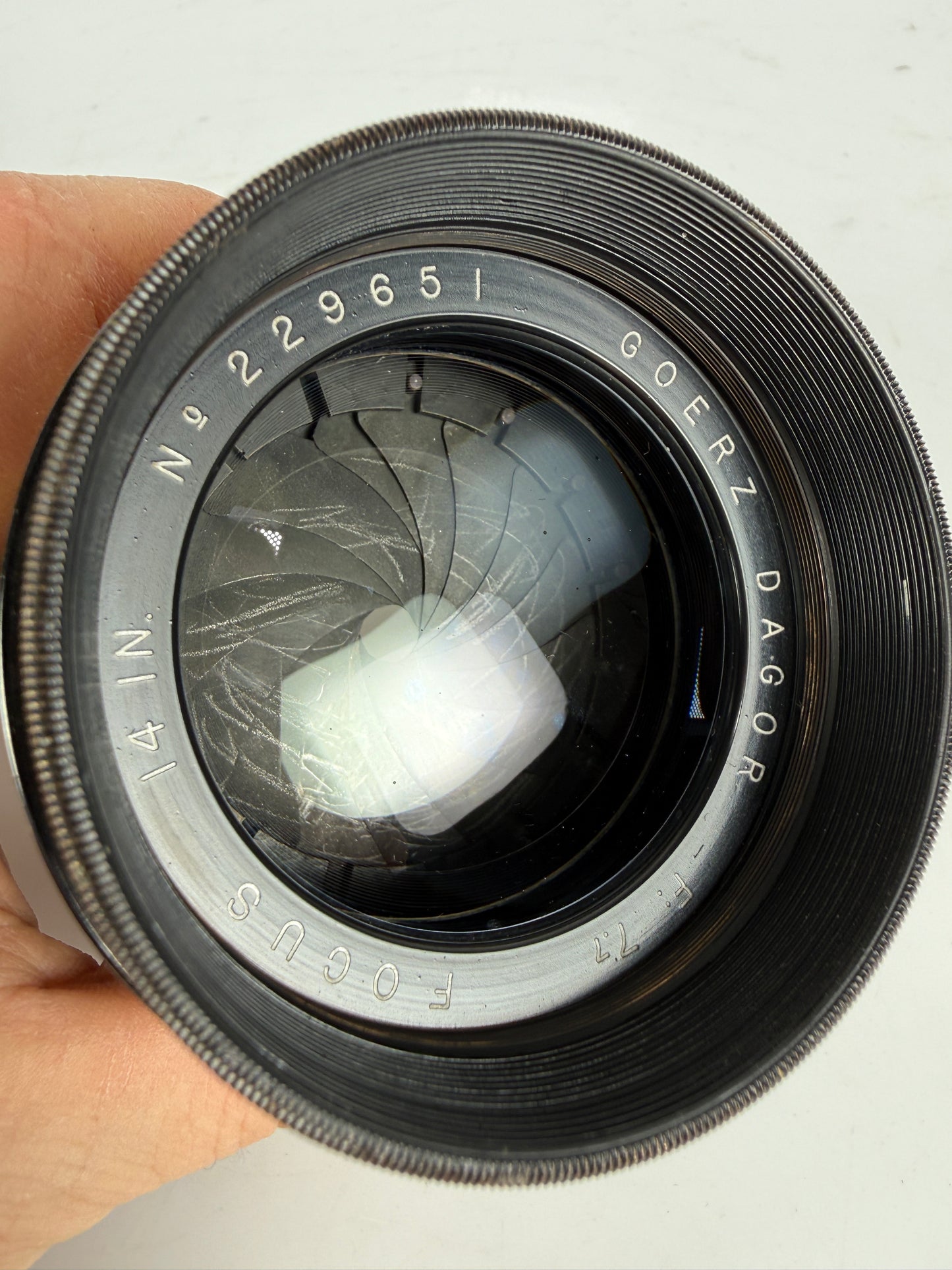Goerz Dagor Focus 14 inch f7.7 Brass barrel Lens
