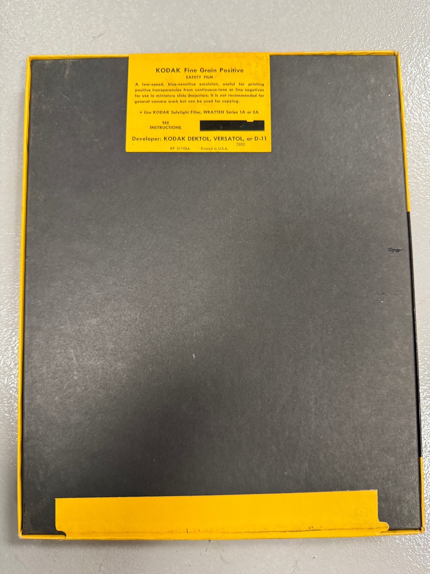 Expired 8x10 KODAK Fine Grain Positive Large Format Film 25 Sheets 1969