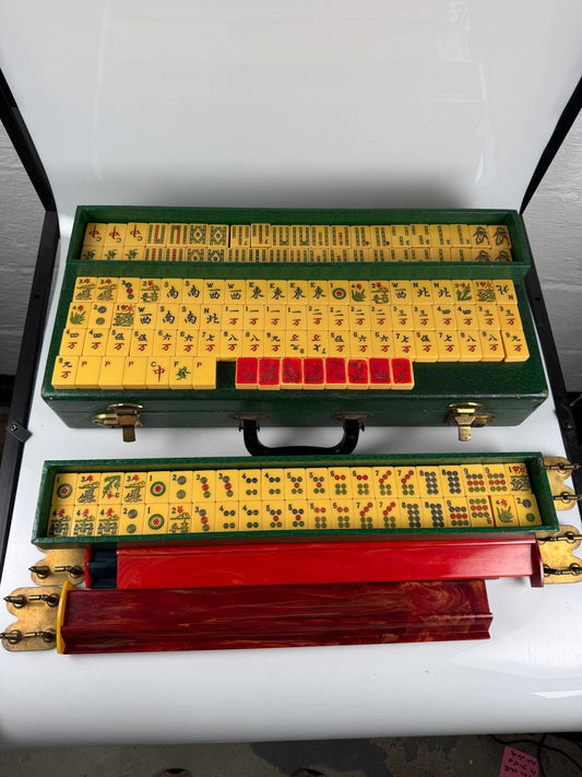 RARE Vintage Mahjong Mah Jong Jongg Bakelite Set with case 162 tiles