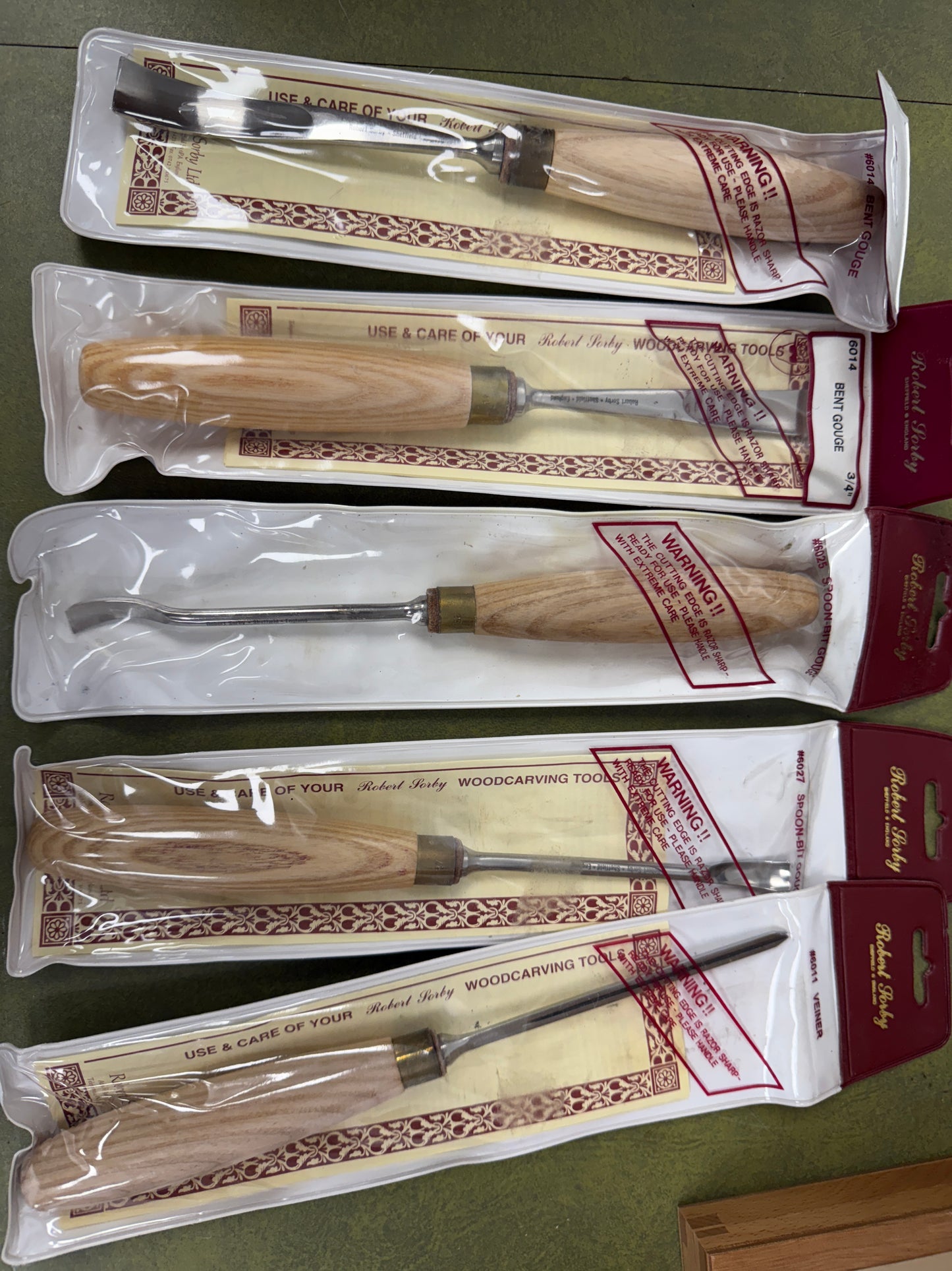 Robert Sorby No. 181 O/C Firmer Gouge 1" Double Hooped Ash Handle N.O.S