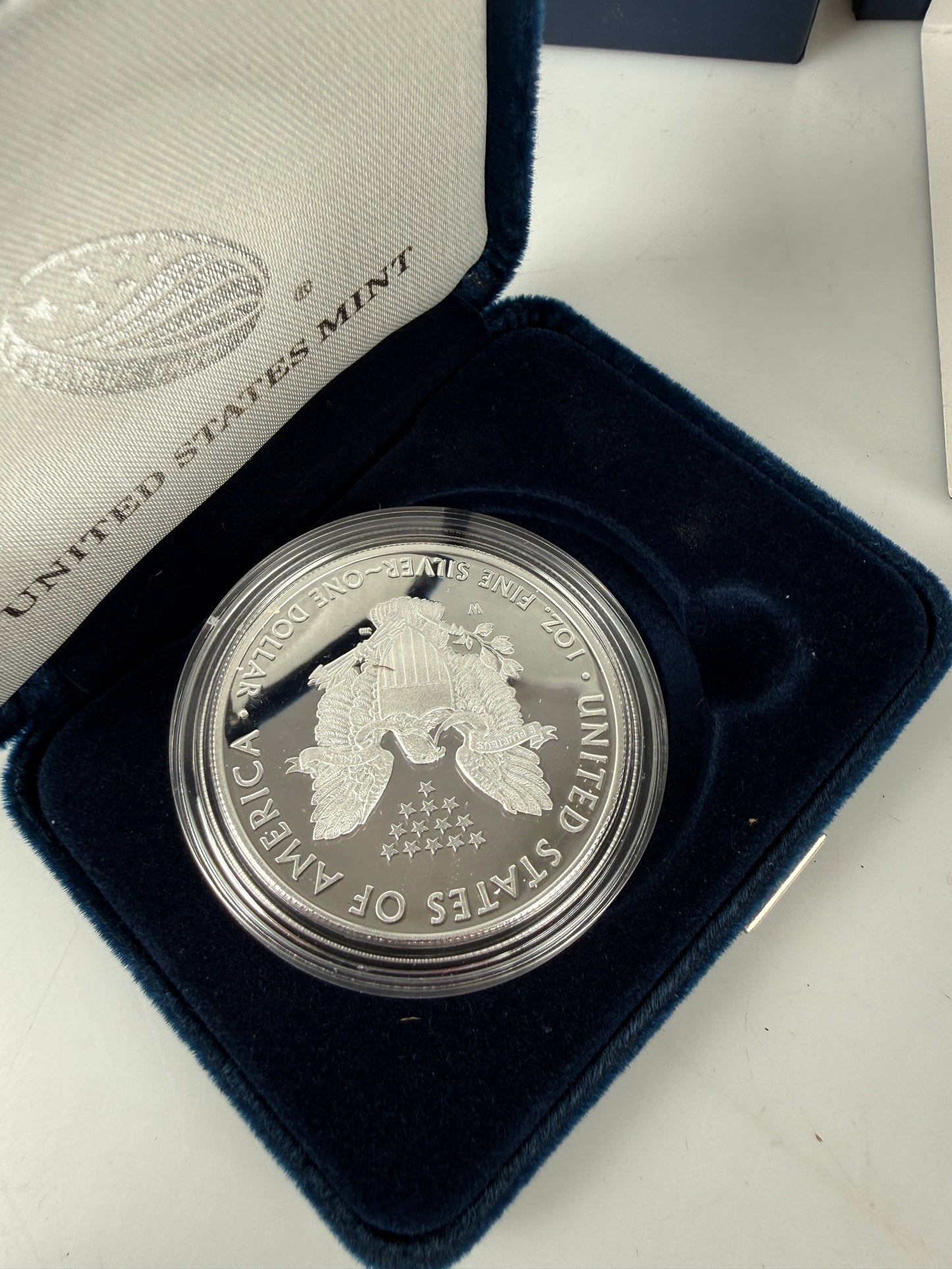 2020 W End of WWII 75th Anniversary Proof American Silver Eagle V75 Privy BoxCoa