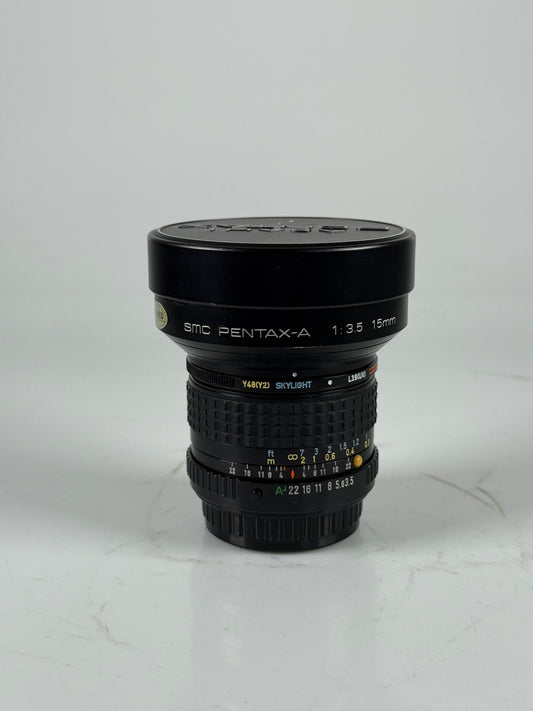 Pentax SMC Pentax-A 15mm F3.5 Ultla Wide Angle Lens for K Mount