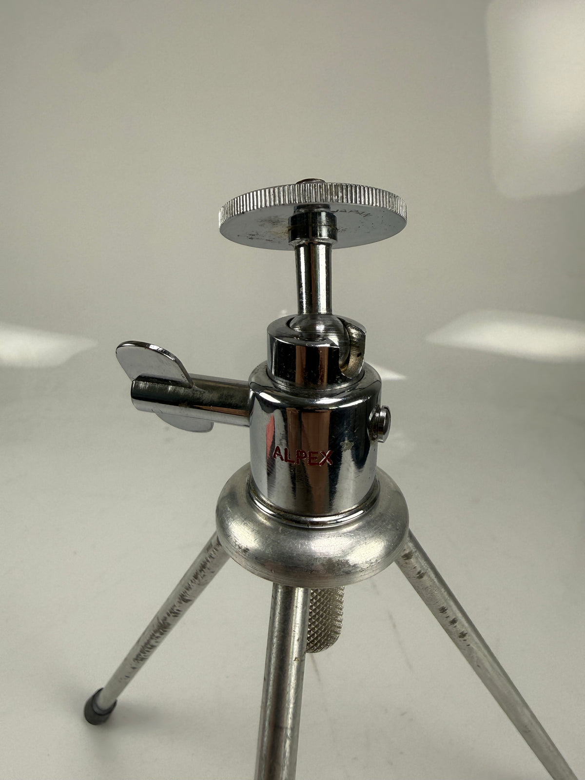 Subminiature camera Chrome Tabletop Pocket Tripod w/ Alpex head