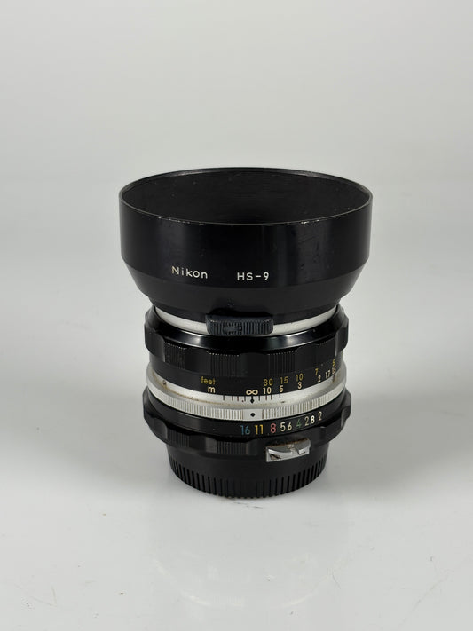 Nikon Nikkor-H Non AI 50mm f2 H Lens with hood