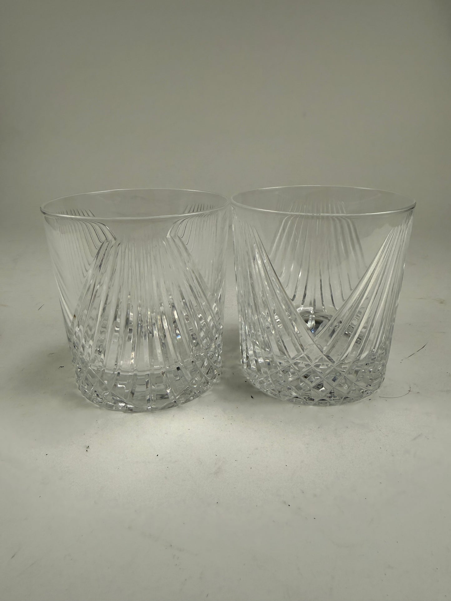 Cut Crystal Rock Rocks/Whiskey Glass set of 2