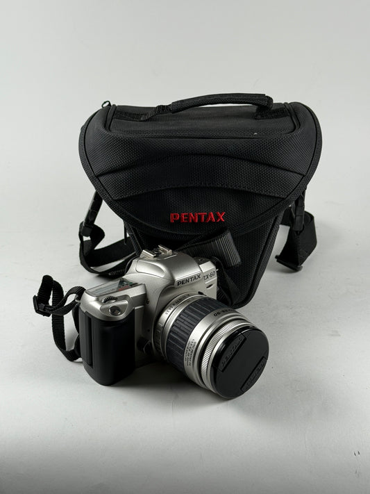 PENTAX ZX-60 35mm SLR Film Camera 28-80mm Lens & Case