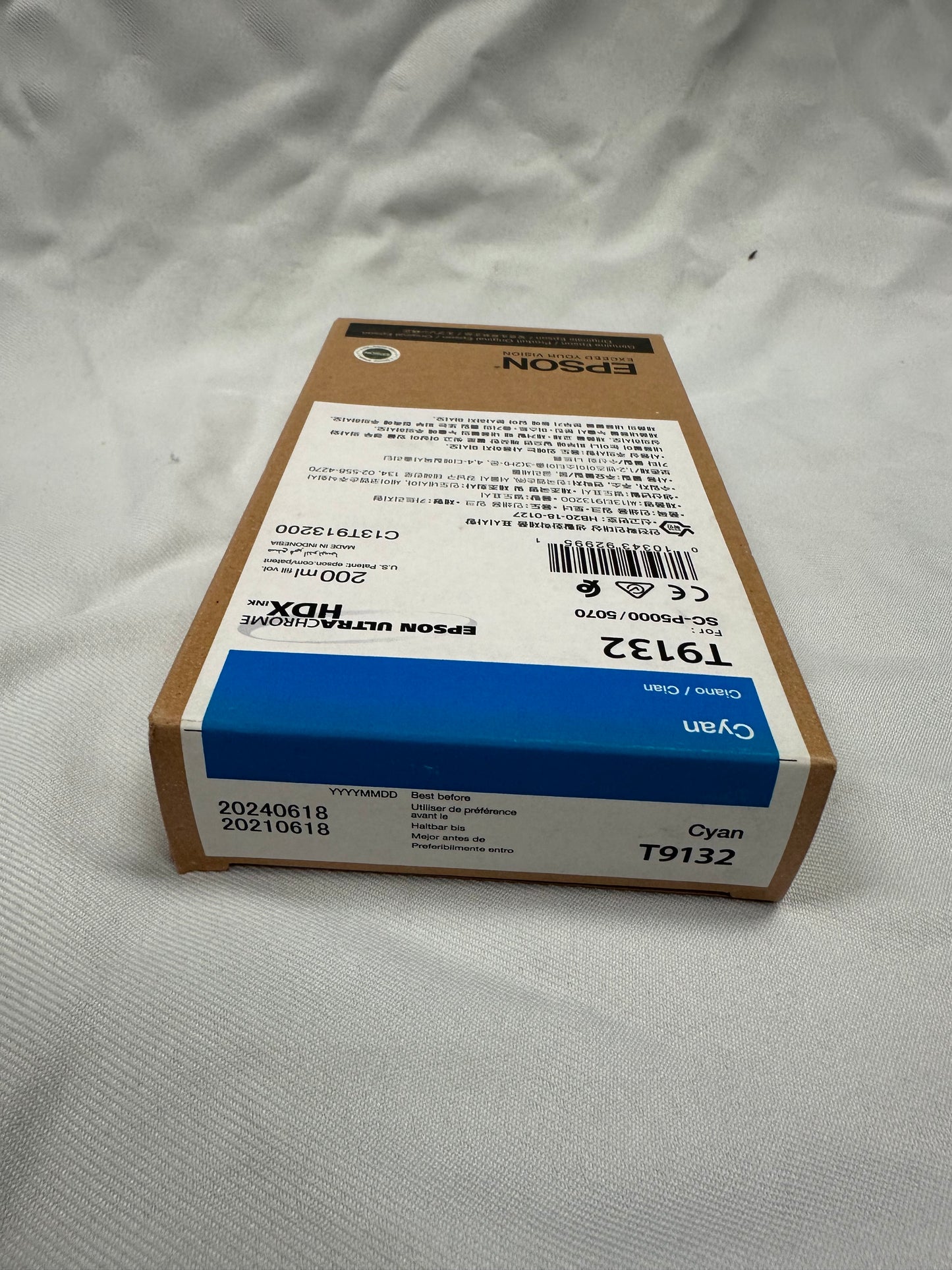 Genuine Epson Cyan Ink Cartridge T9132 Date: March 2024