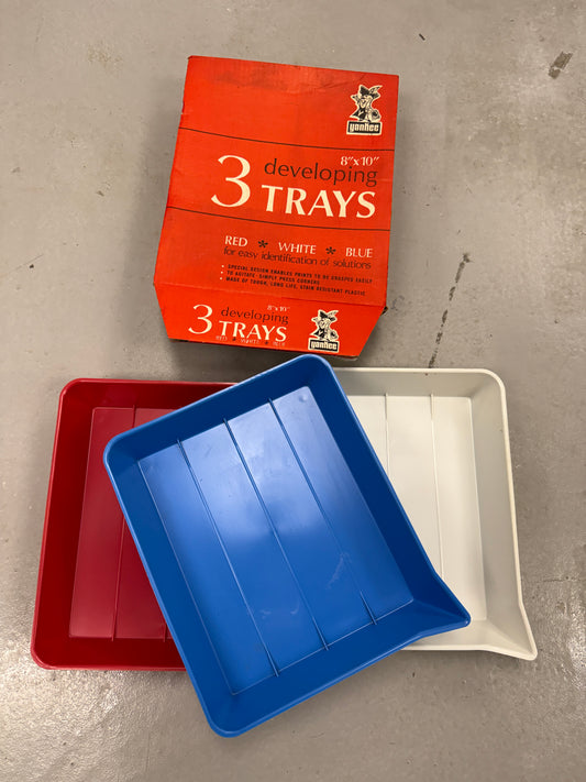 Yankee set of 3 Agitray 8x10 darkroom tray Plastic