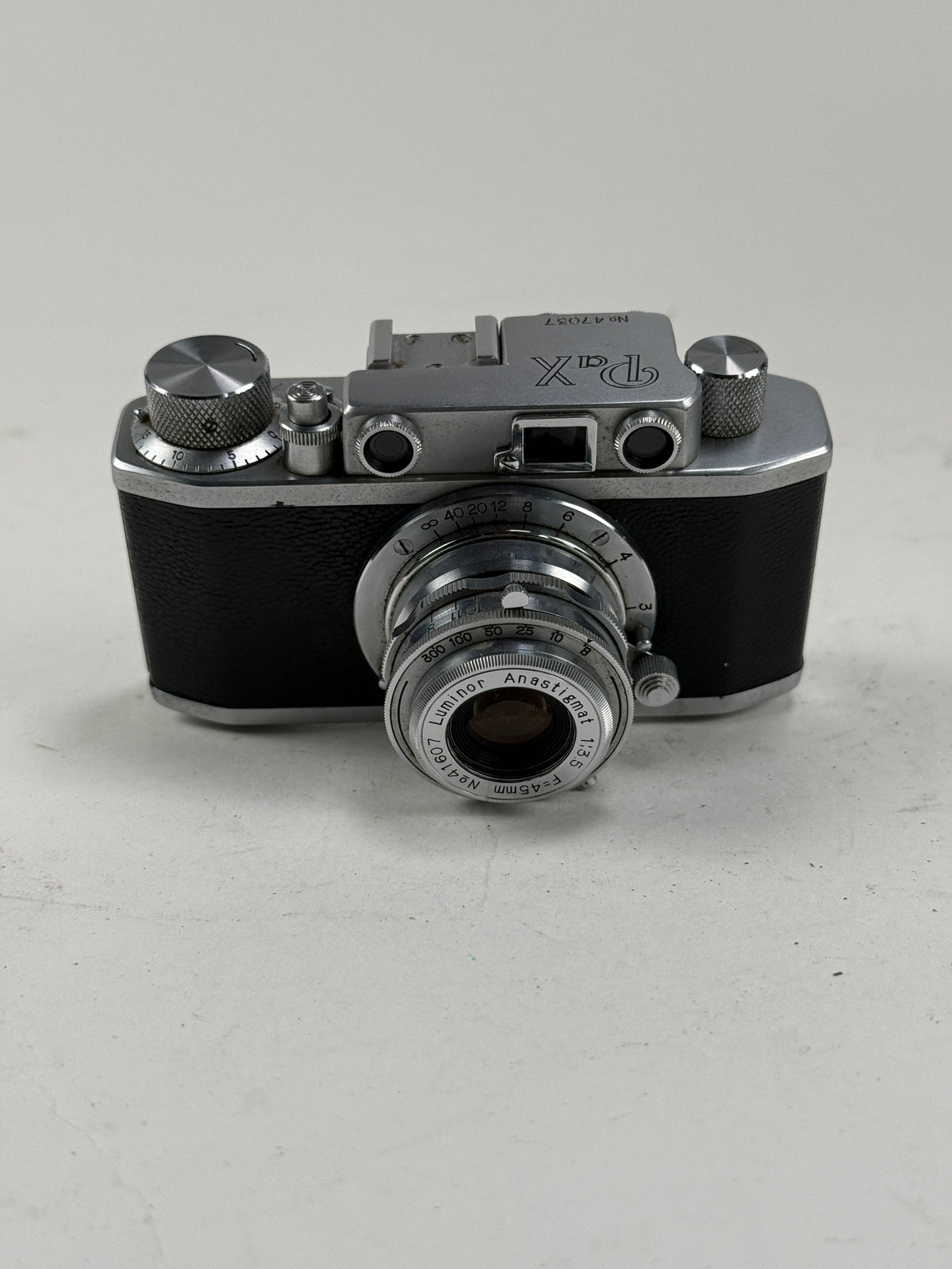 PAX 35mm Rangefinder Camera Luminor Anastigmat 45mm f3.5 Case, hood