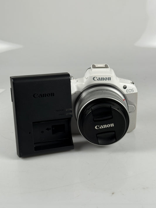 Canon R50 White + RF-S 18-45mm + 55-210mm Dual Lens Kit