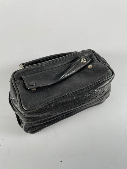 Black Leather Pipe & Tobacco Travel Case