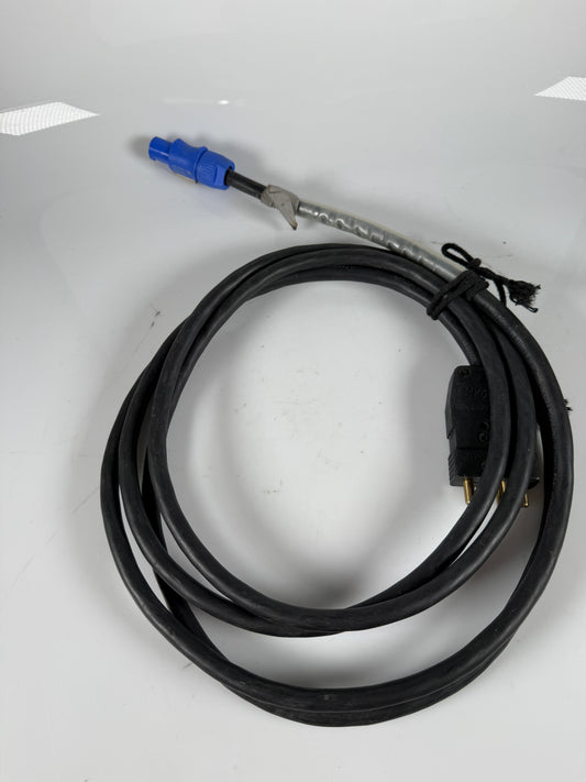 ProPin 15A Male Stage Plug connector to Neutrik Powercon NAC3FCA cable