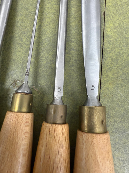 Vintage Ashley Iles Carving Gouge set of 5 No 5