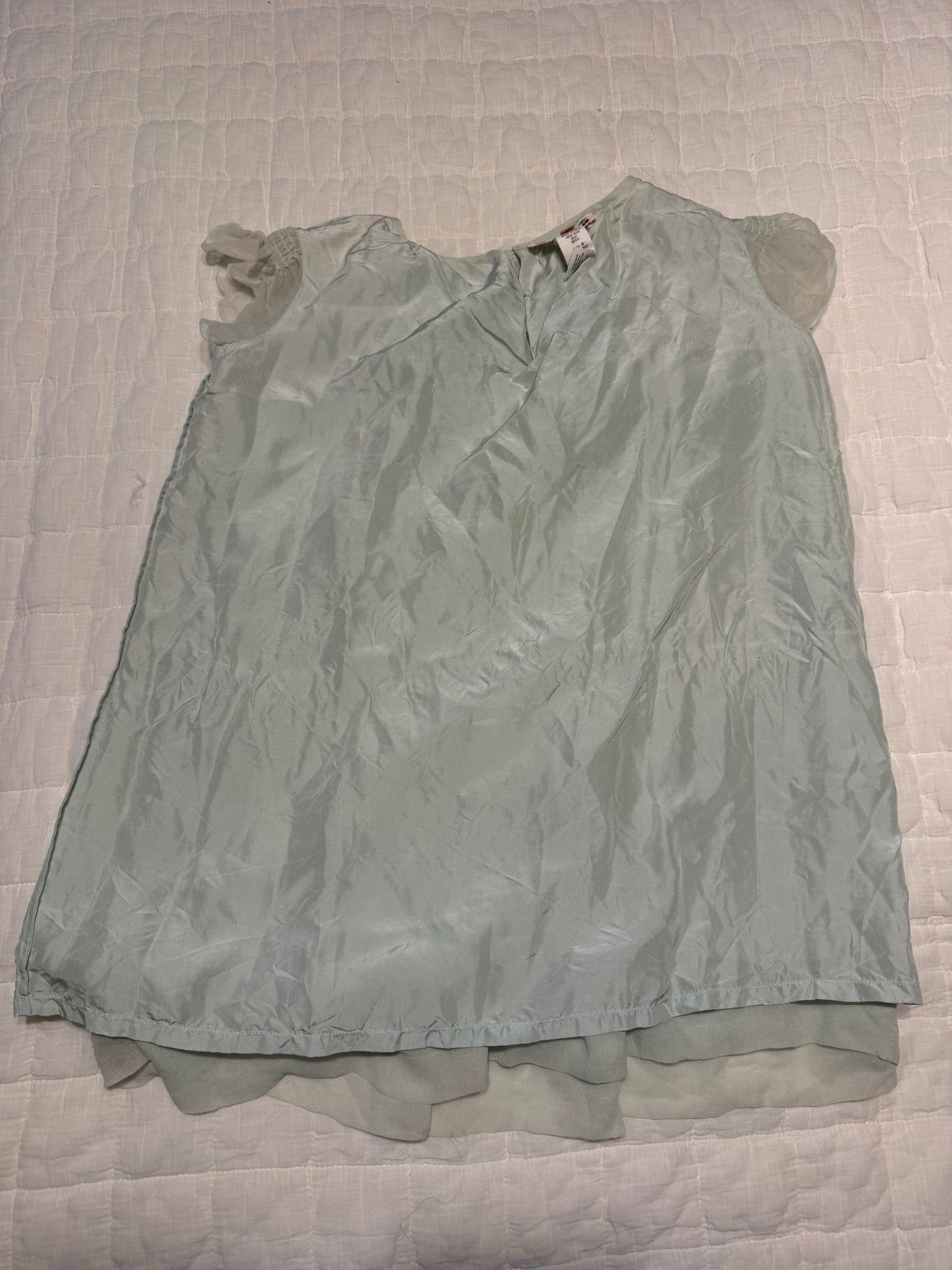 Bonpoint Girls Short Sleeve Sequin Silk Dress White Size 8 Brode Main