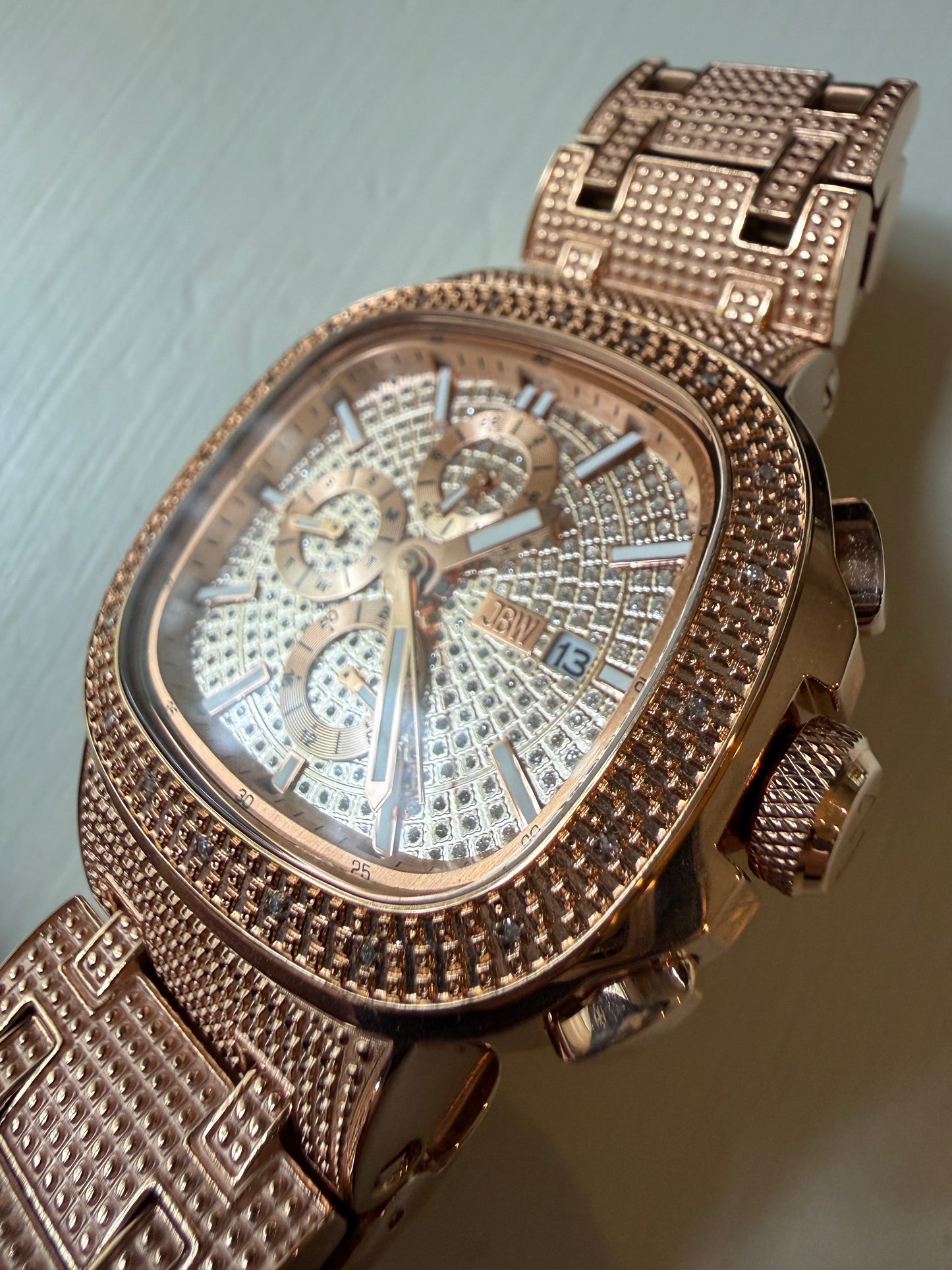 JBW Heist 1/10 CT. Diamond 18K Gold Plate Chronograph Watch J6380C