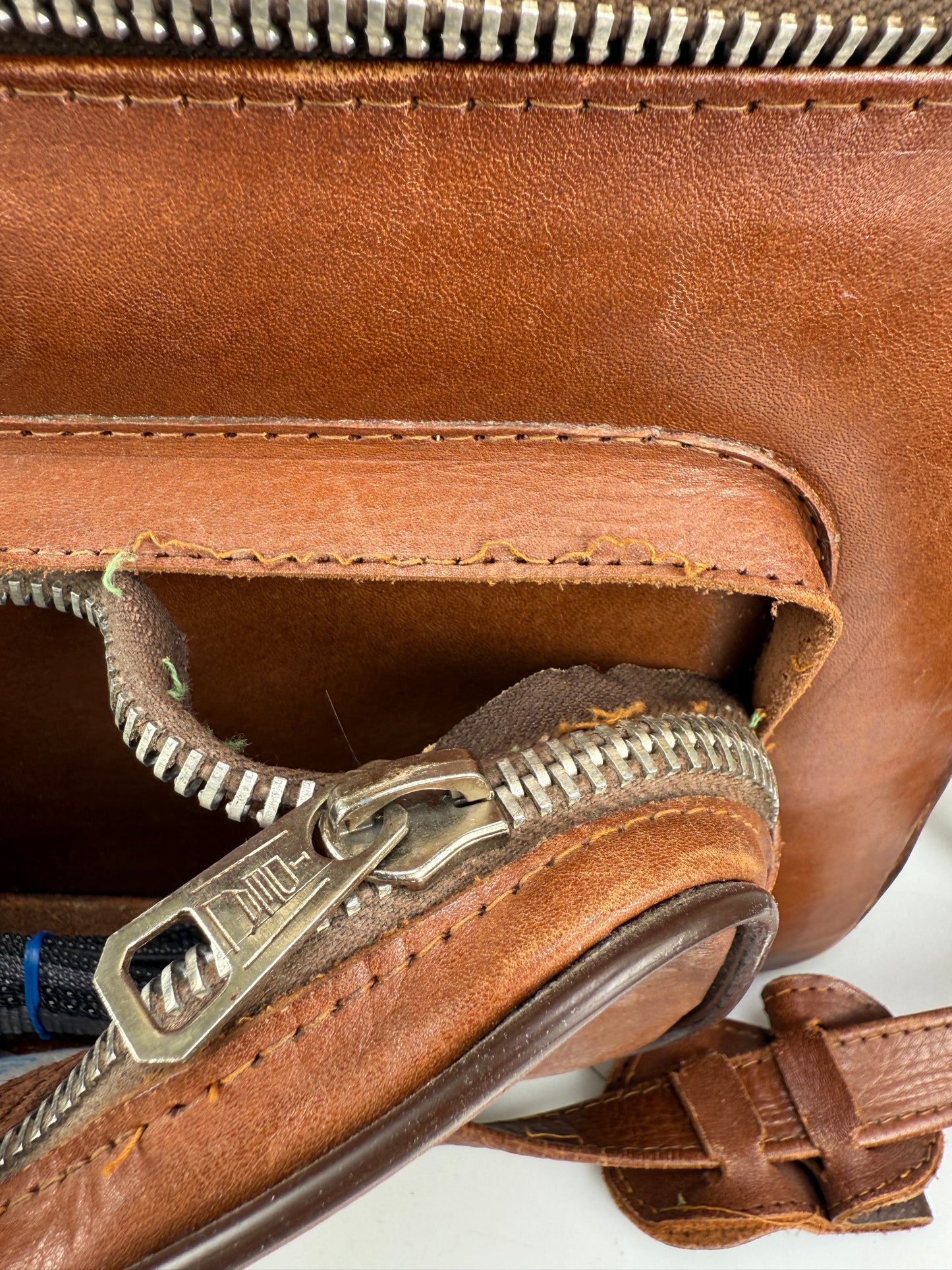 Vintage Genuine Brown Leather Camera Case Bag Mayan chichen Itza Mexico