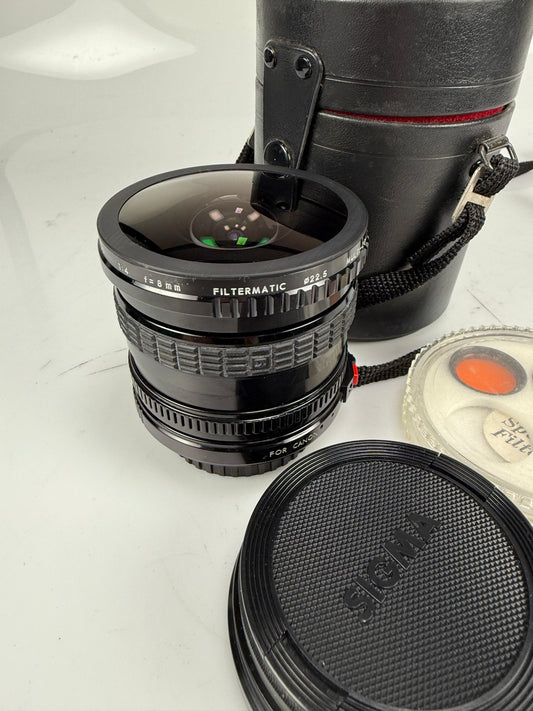 Sigma 8mm F4 FISHEYE FILTERMATIC CIRCULAR IMAGE Lens for canon FD