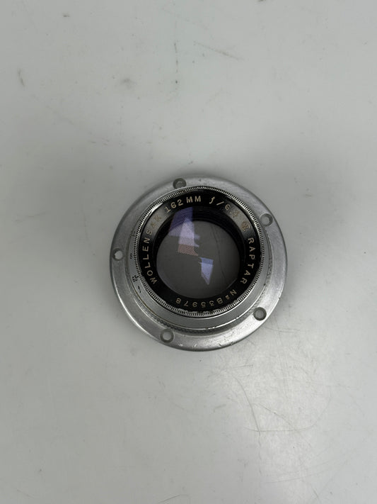 Wollensak Raptar 162mm f6.3 4x5 Fixed Focus & Aperture Portrait Lens