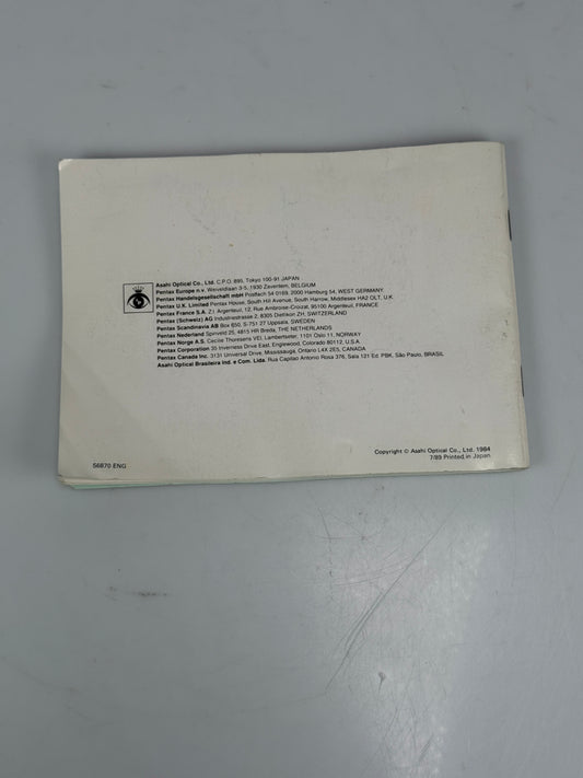 Pentax 645 Camera Instruction Manual