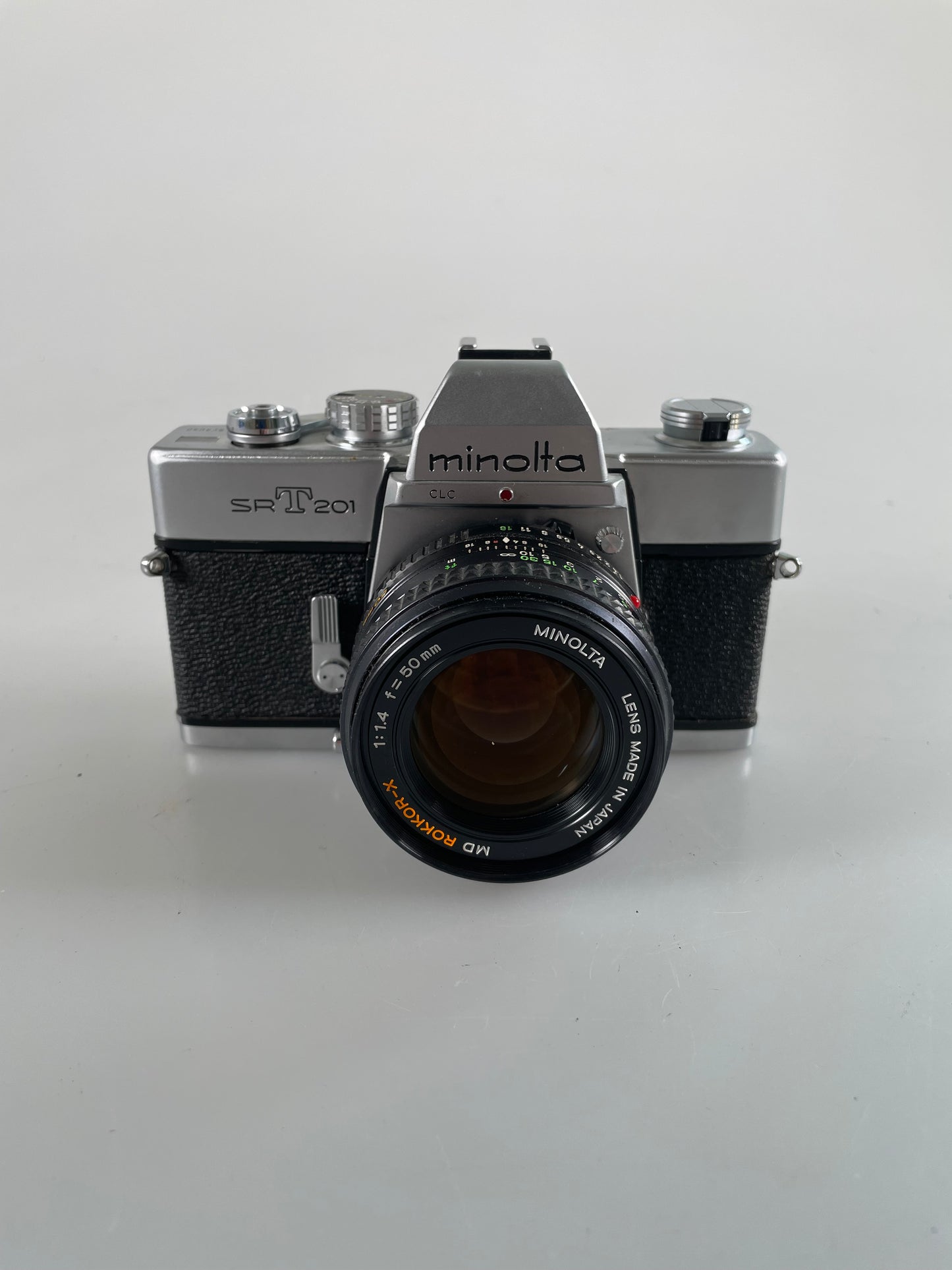 Minolta SRT 201 35mm film camera body with MD Rokkor X 50mm f1.4 lens