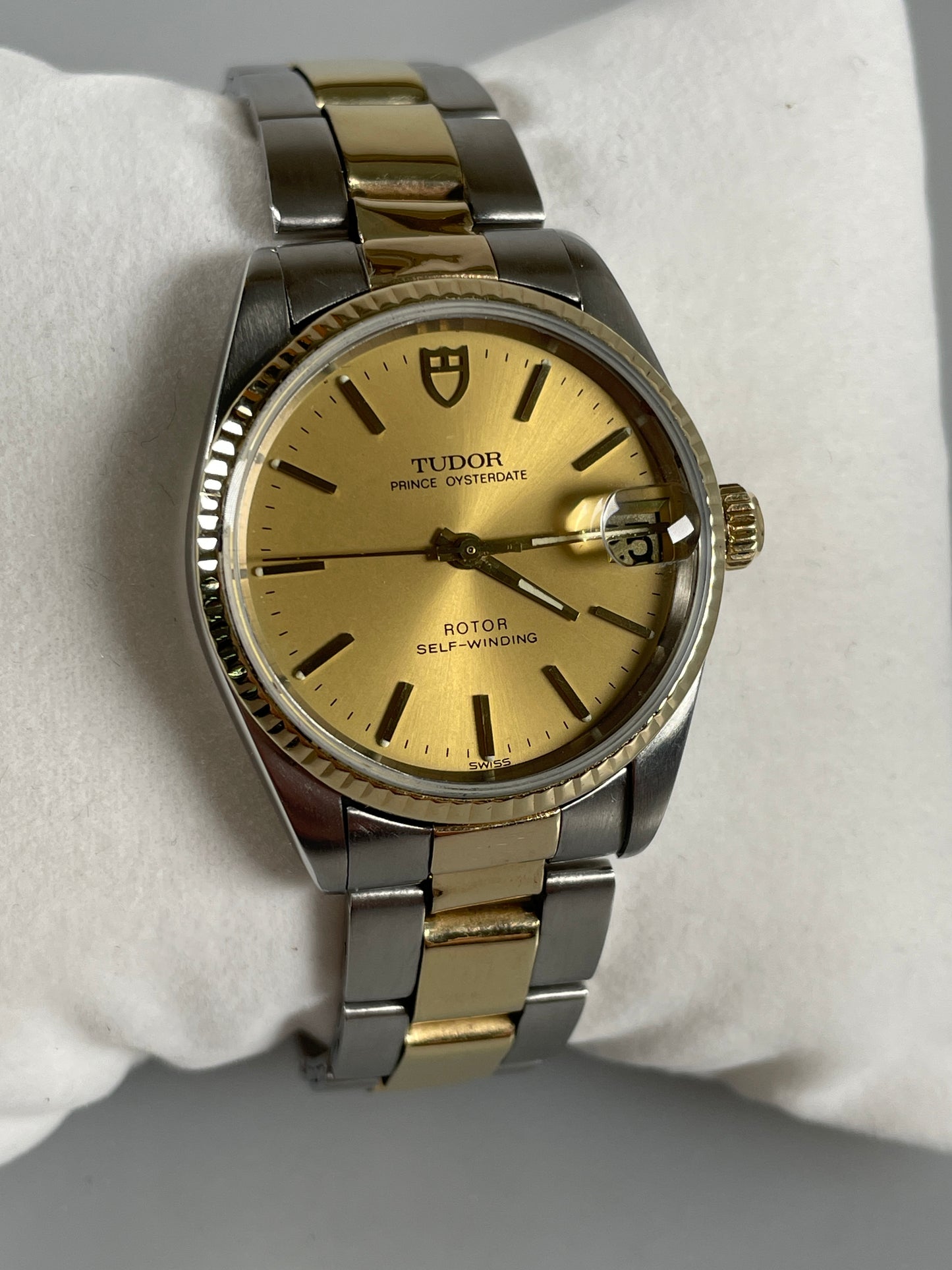 Tudor (Rolex) Prince Oysterdate Two Tone 18k Stainless Automatic Watch 34mm