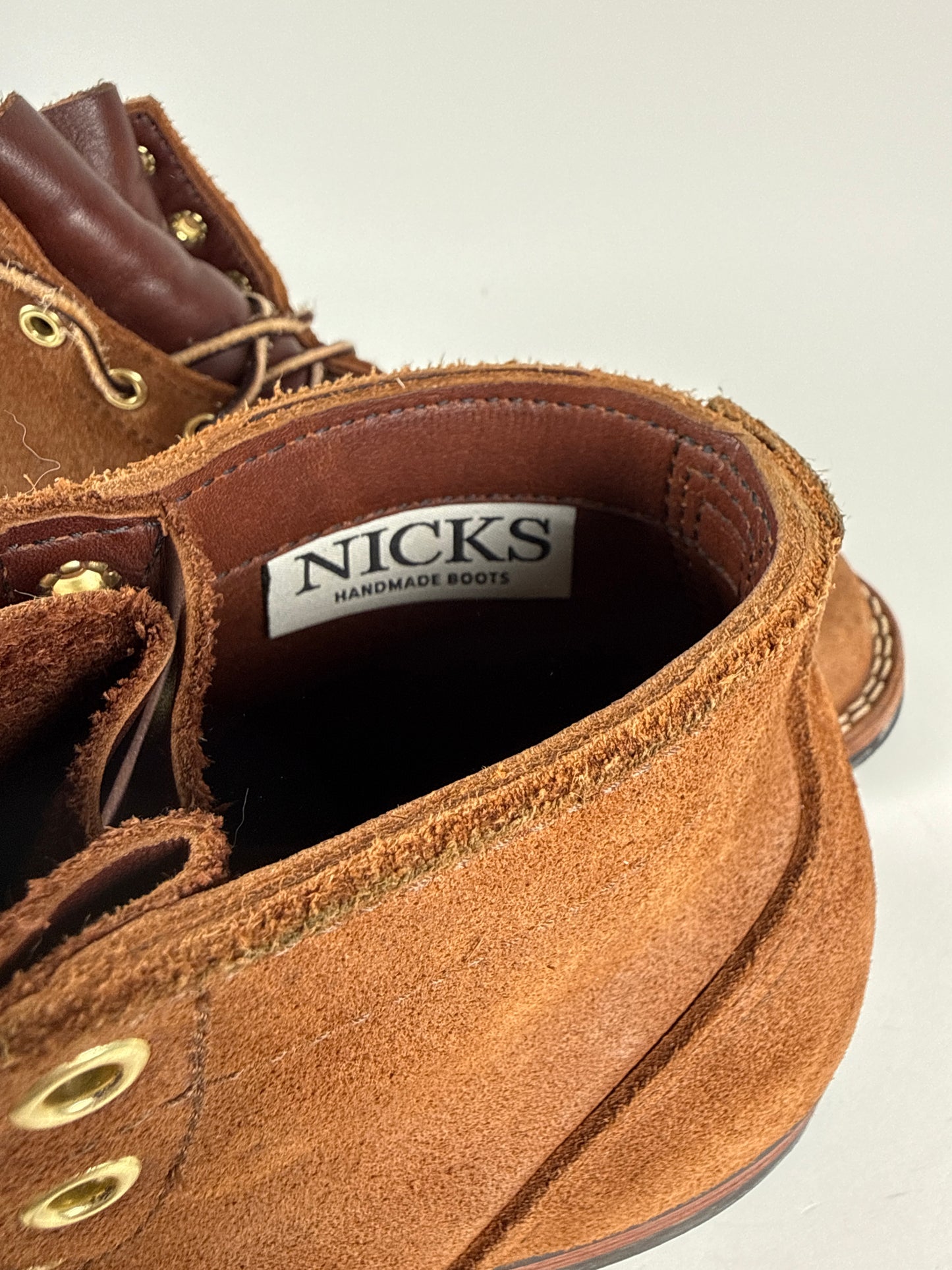 Nick's Boots Light Brown Roughout Suede Leather Boots Size 10.5D