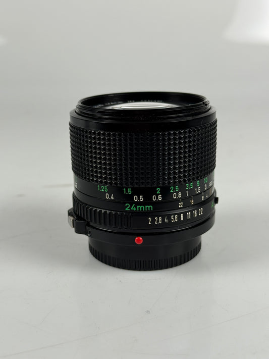 Canon 24mm f2 FD New NFD camera lens wide angle