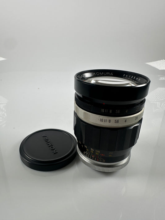 Sankyo Kohki Komura 2/105mm Lens T mount w/ Minolta MD adapter