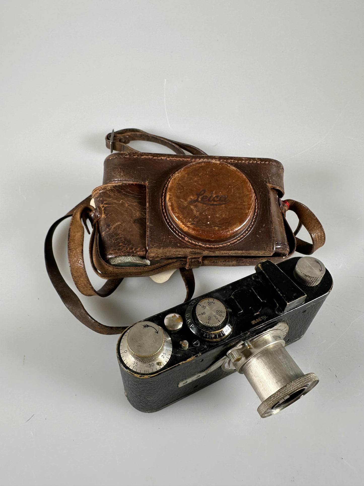 Leica I Model A 4 Digit with Feathered Arrows, mushroom 5cm f3.5 Elmar- 1927