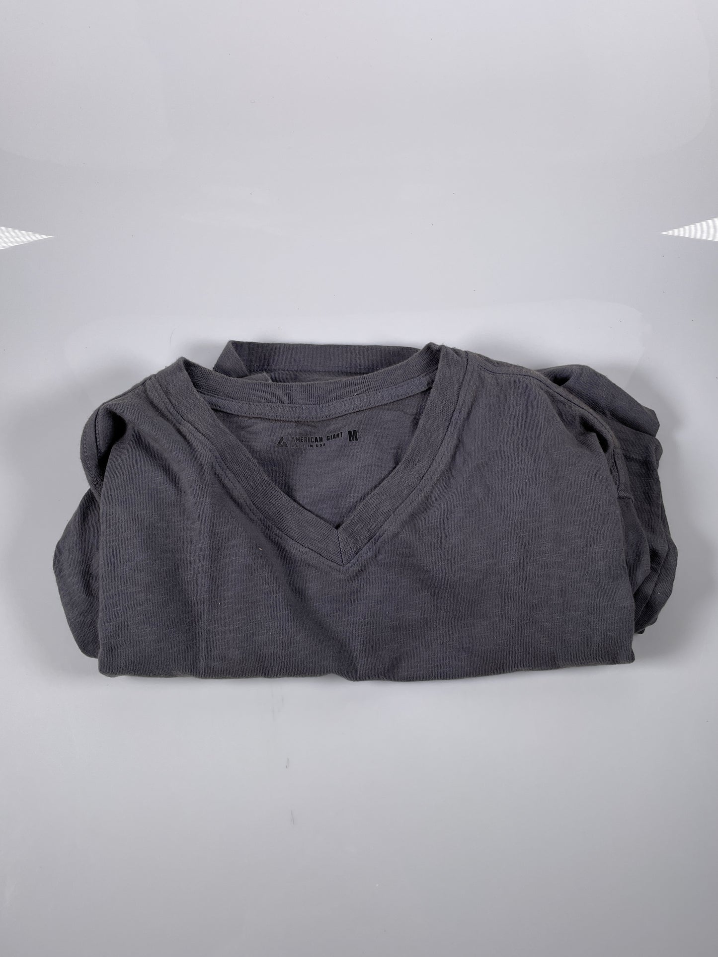 American Giant Premium Slub V-Neck Tee Grey Gray Medium