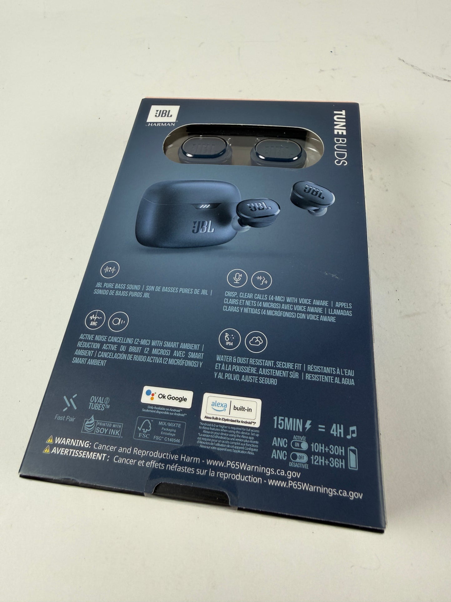 JBL Tune Buds Wireless Bluetooth Noise-Cancelling Earbuds Blue
