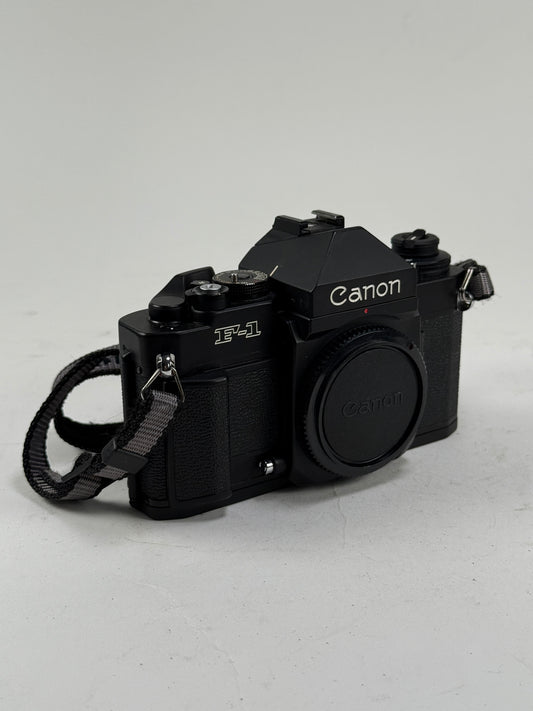 Canon F-1 New 35mm SLR Film Camera black Body with battery