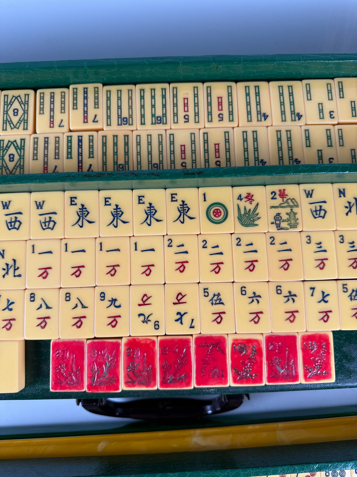 RARE Vintage Mahjong Mah Jong Jongg Bakelite Set with case 162 tiles