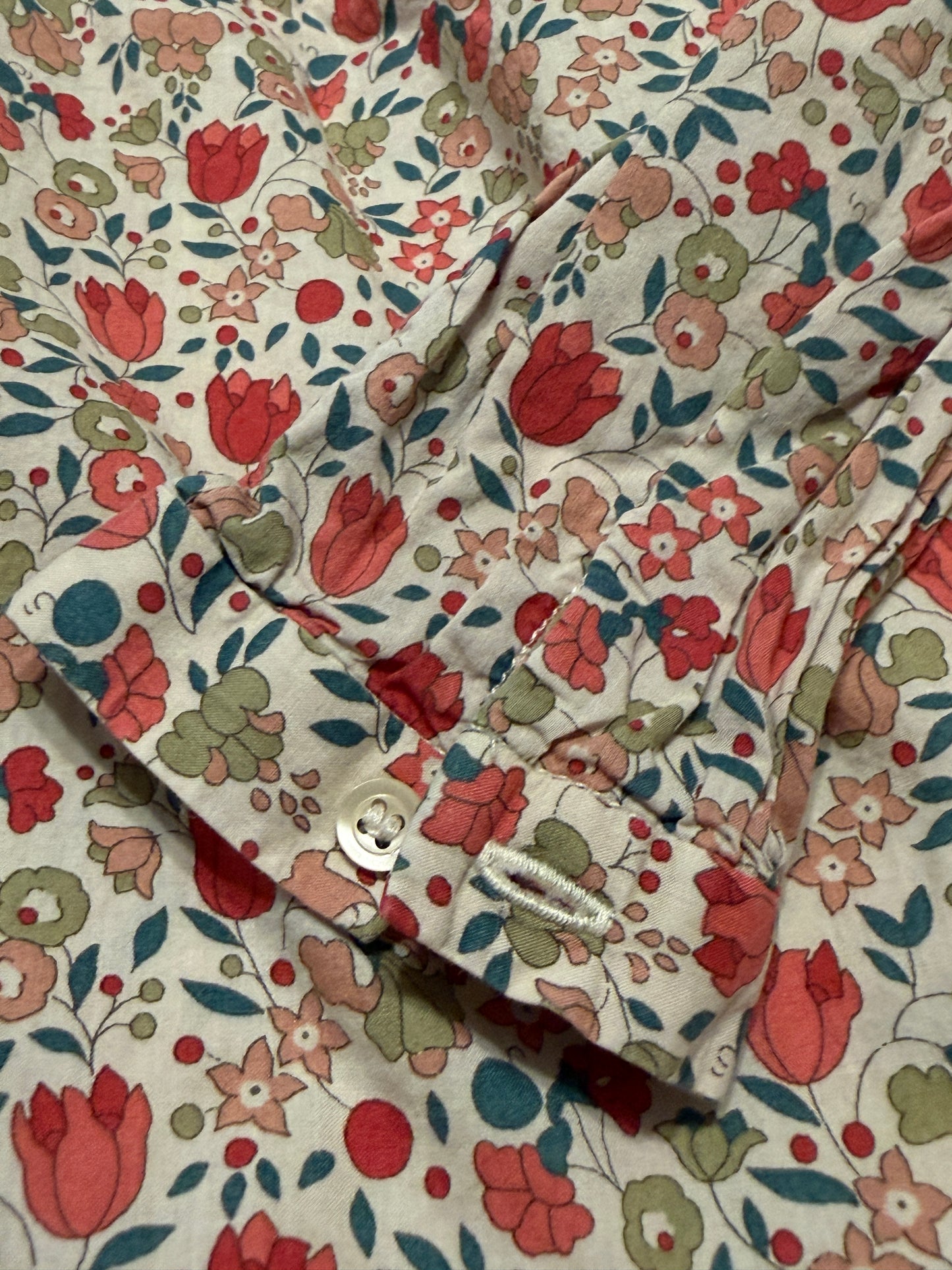 Bonpoint Girls Button Long Sleeve Floral Shirt Cotton Size 8