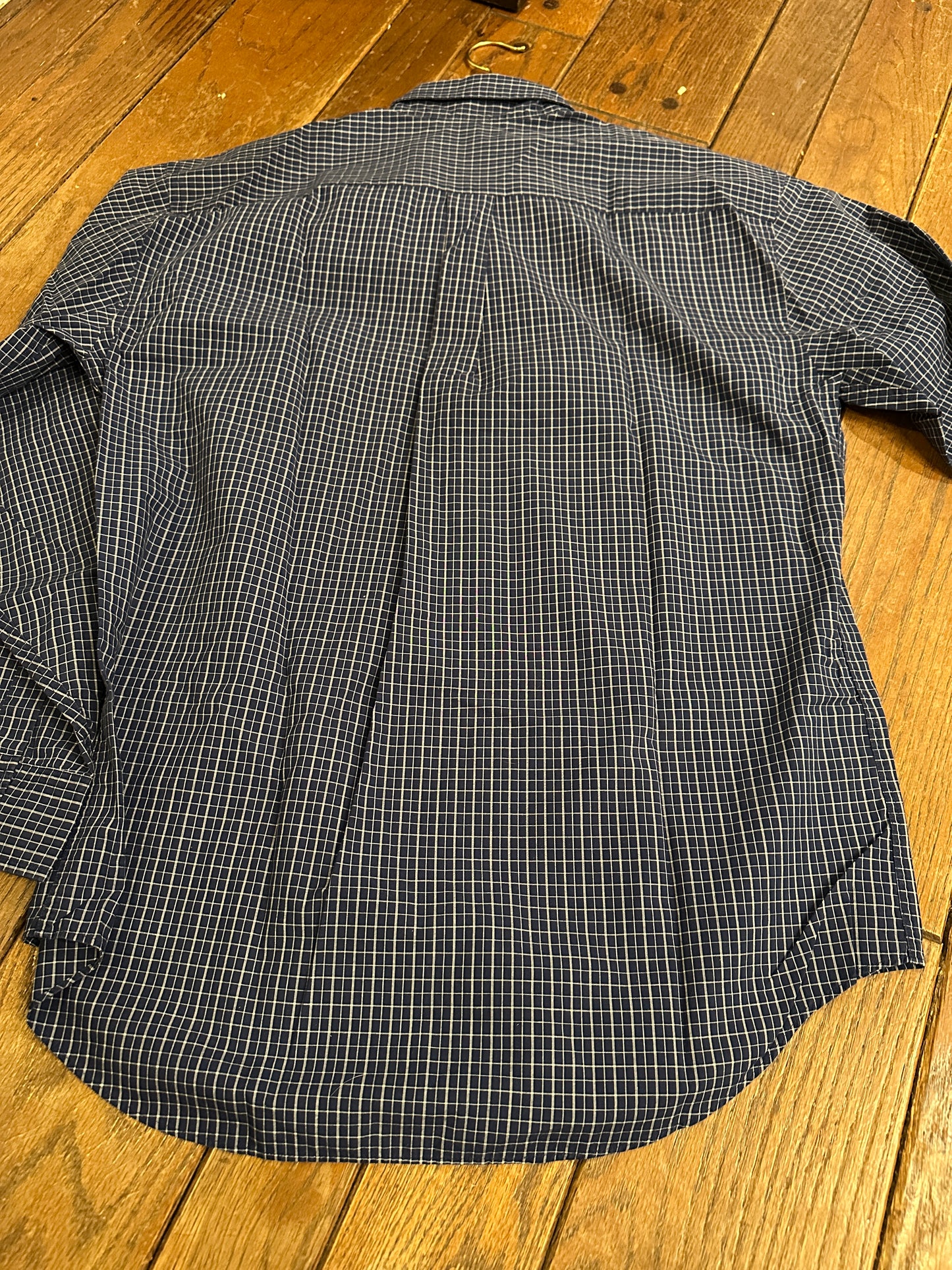 Men’s LL Bean Blue Dress collared Shirt Vintage Medium