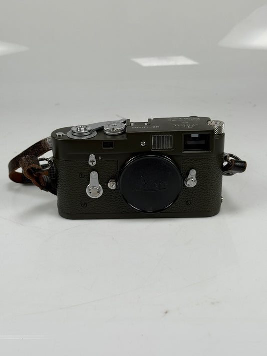 Leica M2 Safari olive 35mm rangefinder film camera body repaint w/ M4 style spool