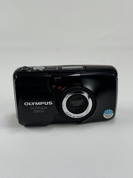 Olympus Zoom 105 AF 35mm Point & Shoot Film Camera Black
