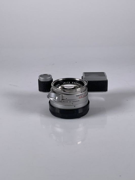LEITZ Leica Summilux M 35mm F1.4 Steel Rim Lens Canada Chrome Goggles 11870