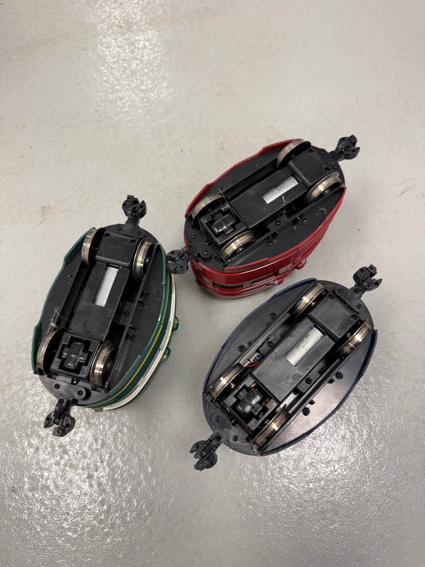 3 Aristo Craft G Scale 22707, 22705, 22709 Powered Eggliner Locomotive Lady Bug, oval office