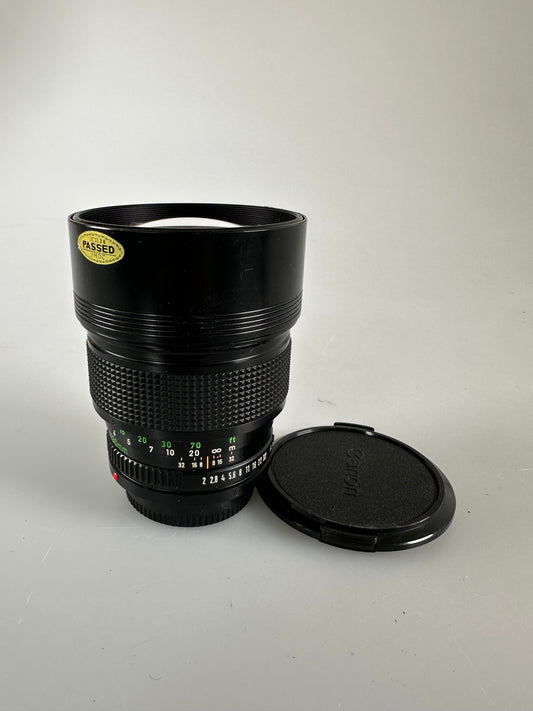 Canon 135mm f2 FD New NFD camera lens wide angle