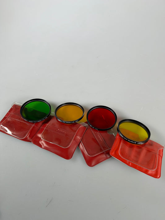 Canon 72mm filter lot of 4 yellow, red, green, orange