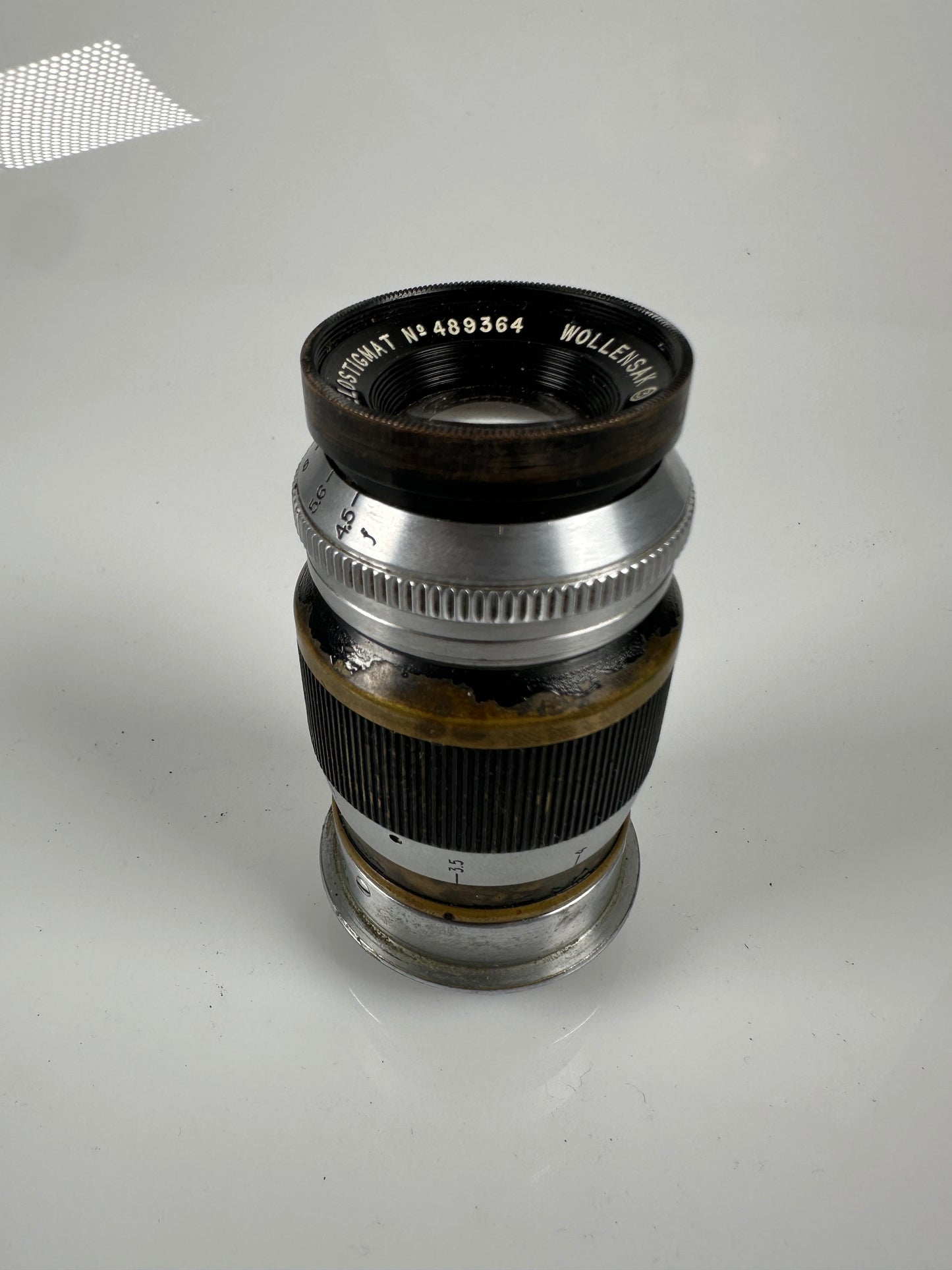 Leica LTM 90mm f4.5 Wollensak Velostigmat lens, E. Leitz NY