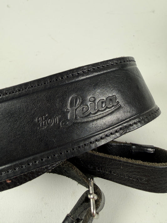 Leicatime Luigi Crescenzi Black leather camers Strap