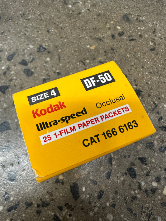 Kodak Dental Film Ultra Speed DF-50 Size 4 25 1- Film Packets Occlusal