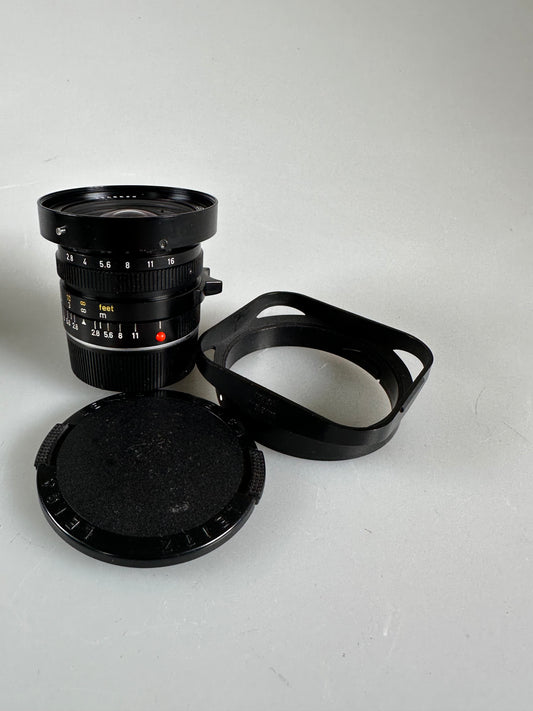 Leica M 21mm f2.8 Elmarit-M E60 Canada Lens *Complete CLA w/ 12537 hood