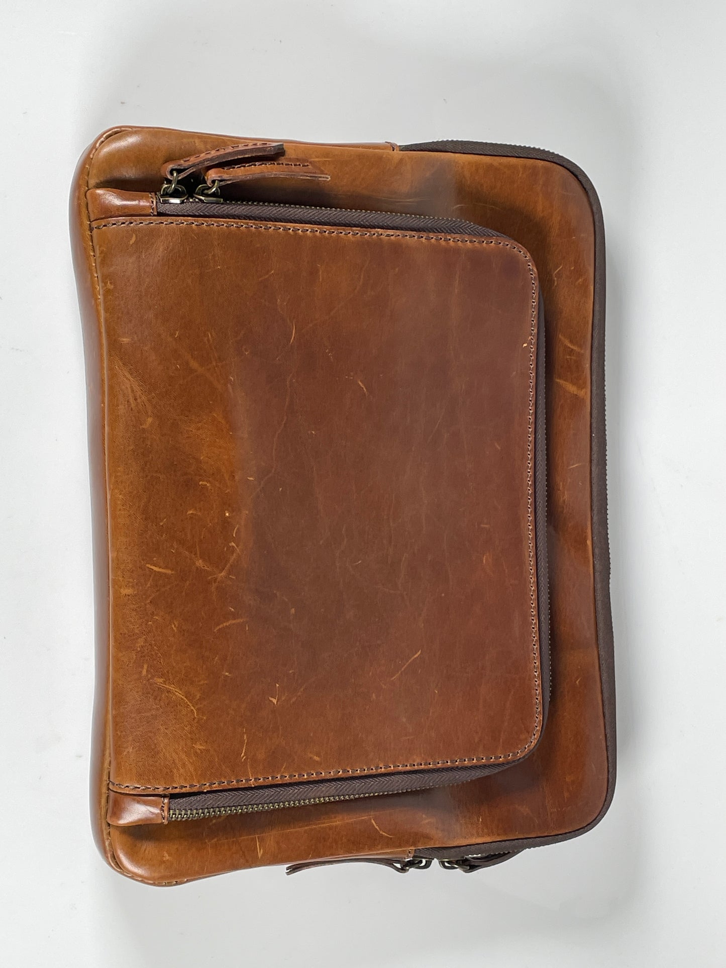 Satchel and Page Brown Leather Portfolio Computer case 13 inch