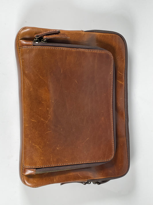 Satchel and Page Brown Leather Portfolio Computer case 13 inch