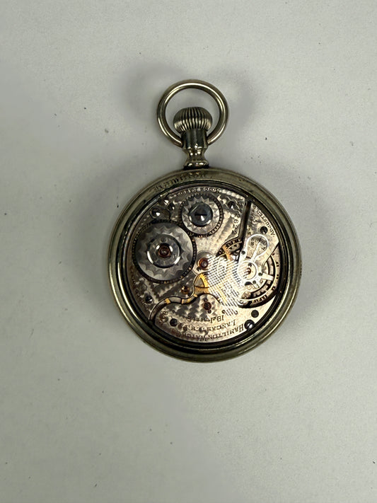 Antique Hamilton 19j Railroad Pocket Watch-Runs Great