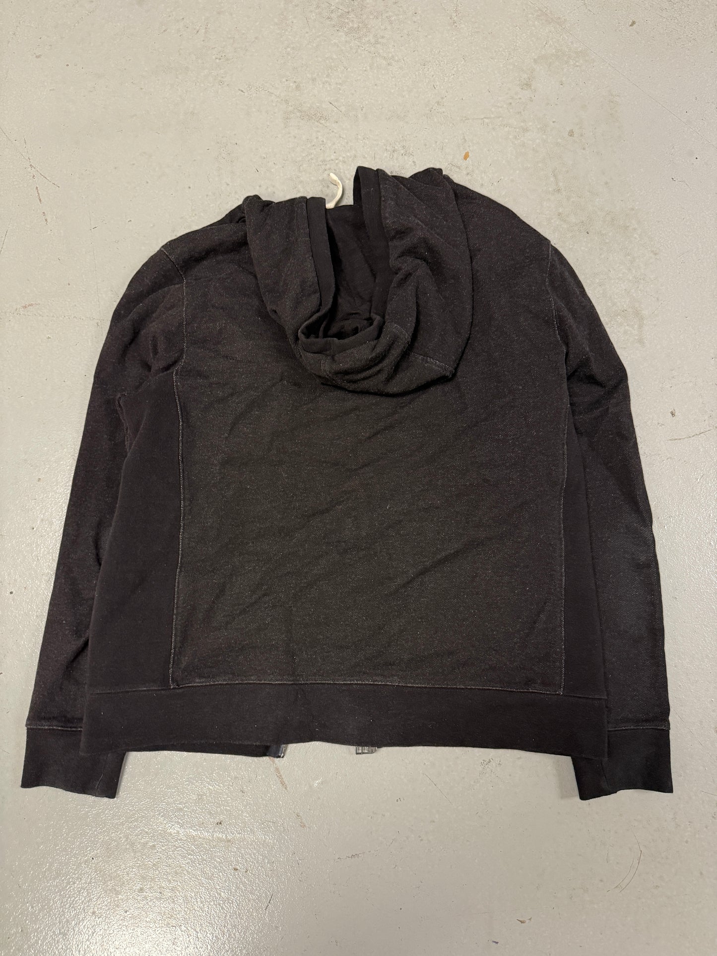Taylor Stitch Hoodie Mens 42 Large Black Herringbone Knit Full Zip Sweatshirt Cotton